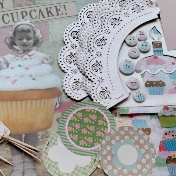 Cupcake Theme Junk Journal & Decorating Scrap Pack - Picture 9 of 9